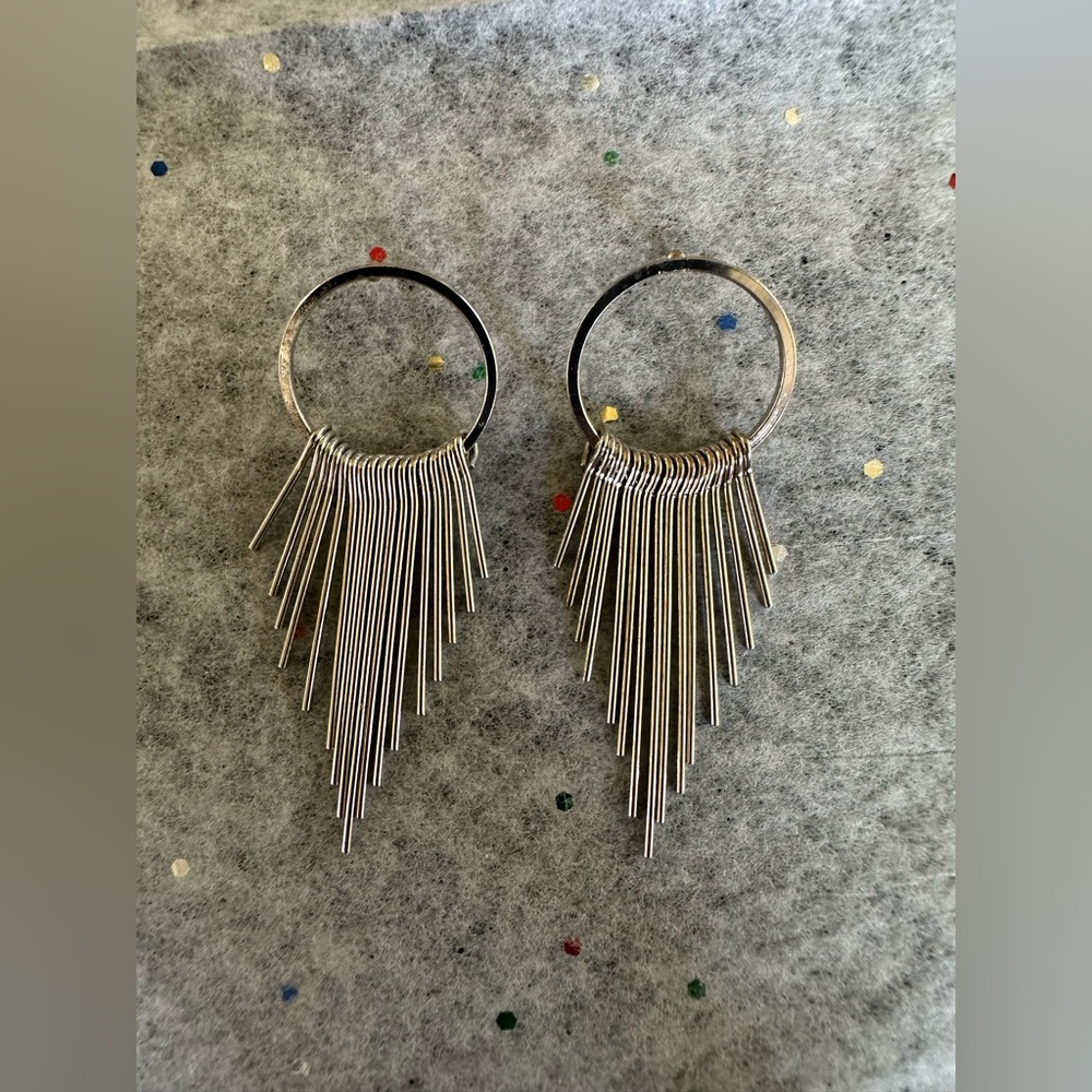 Drop Dangle Earrings. Hippie Boho Fashion. Silver Vintage Statement.